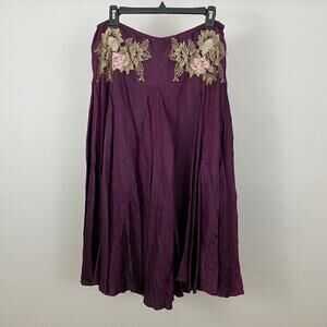 Free People Iridescent Crinkle Godet Skirt - Purple - Size 8